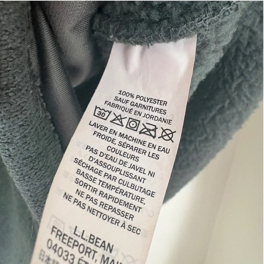 LL Bean Sweater Fleece Vest XL Green Heather Full Zip Pocket Gorpcore Prep - Picture 4 of 7